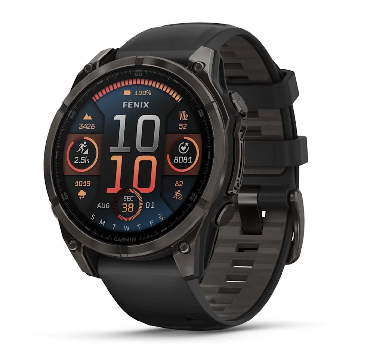 Fenix 8- 47 Amoled Sapphire Carbon Gray DLC Titanium Qara (010-02904-21)